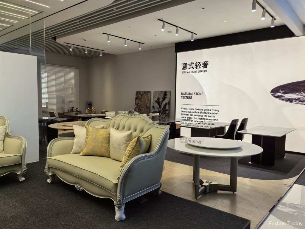 A light yellow luxurious and high-end sofa